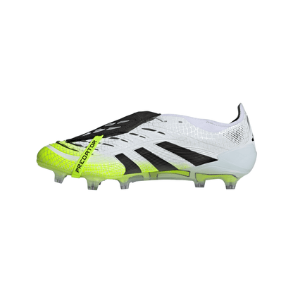 adidas Predator Elite FoldTongue FT FG Firm Ground Soccer Cleats- Cloud White / Core Black / Lucid Lemon