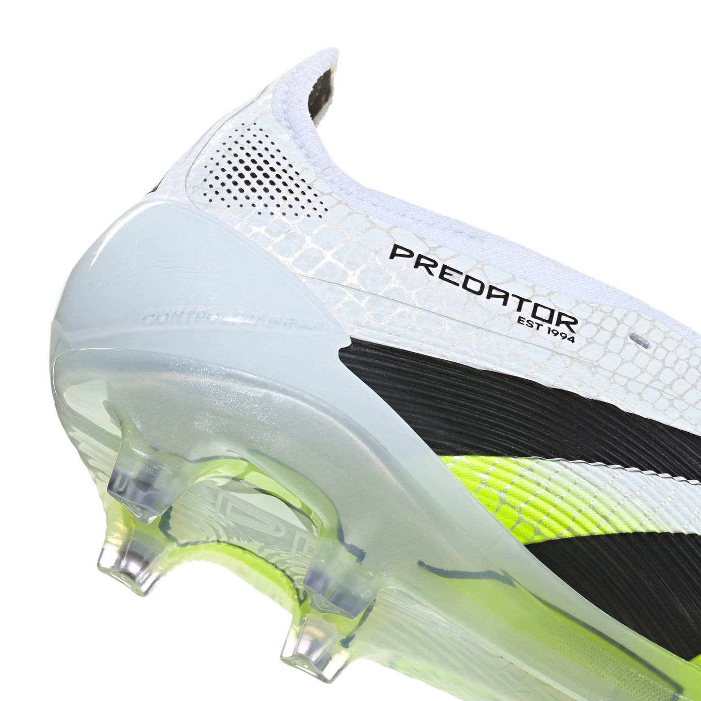 adidas Predator Elite FoldTongue FT FG Firm Ground Soccer Cleats- Cloud White / Core Black / Lucid Lemon