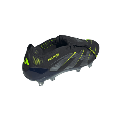 adidas Predator Elite FoldTongue FT FG Firm Ground Soccer Cleats- Core Black / Carbon / Lucid Lemon