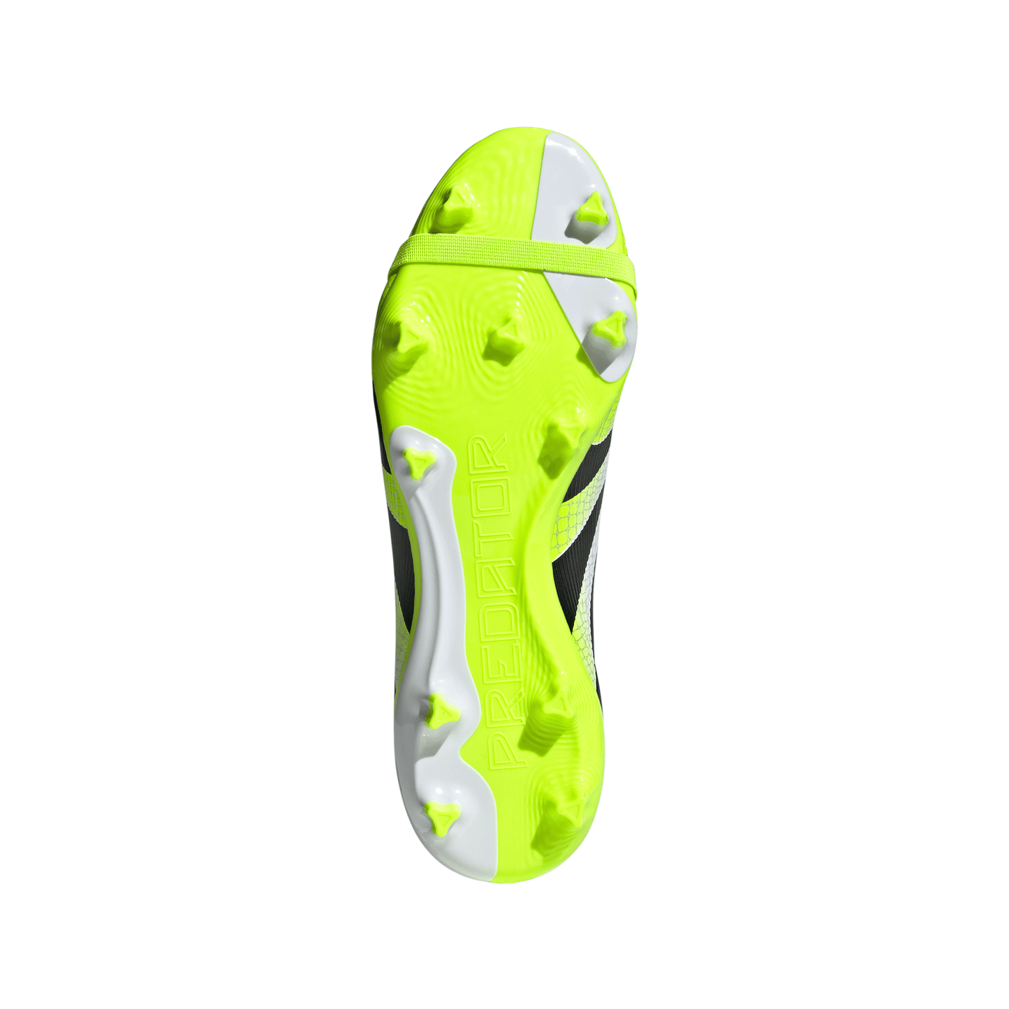 adidas Predator League FoldTongue FG Firm Ground Soccer Cleat -Cloud White / Core Black / Lucid Lemon