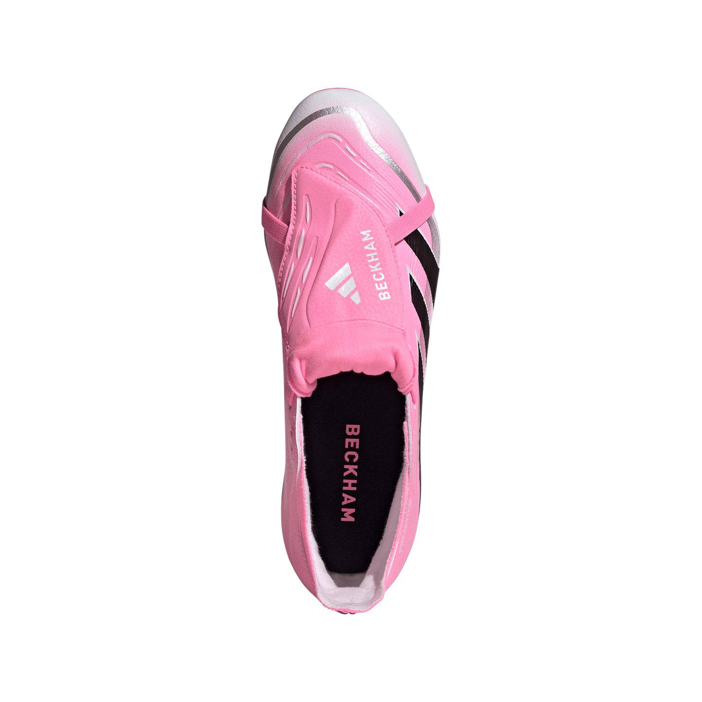 adidas Predator Beckham League FoldTongue FG Firm Ground Soccer Cleat -Beam Pink/Core Black/ White