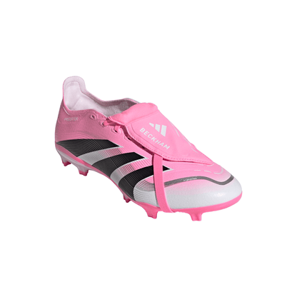 adidas Predator Beckham League FoldTongue FG Firm Ground Soccer Cleat -Beam Pink/Core Black/ White