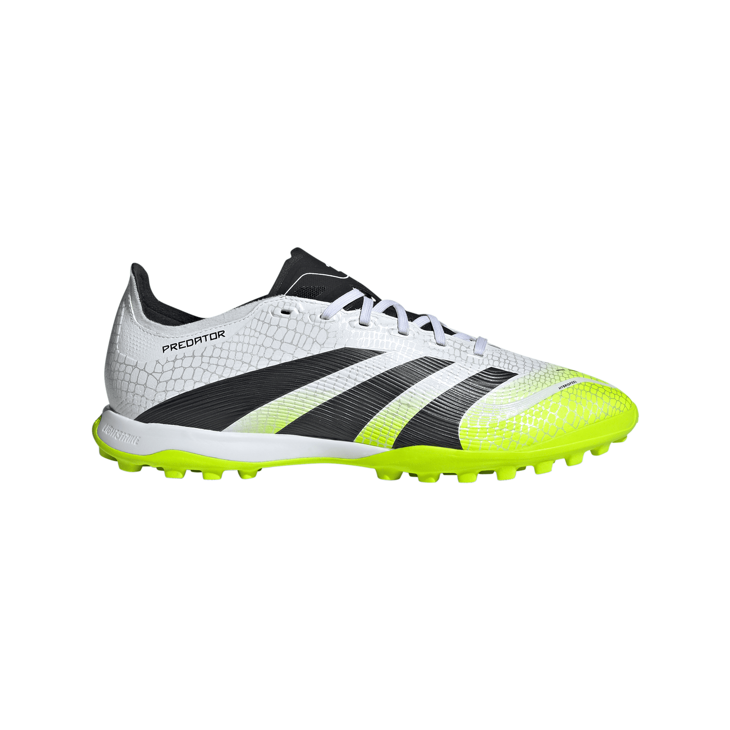 adidas Predator League Low TF Turf Soccer Cleat -  Cloud White / Core Black / Lucid Lemon