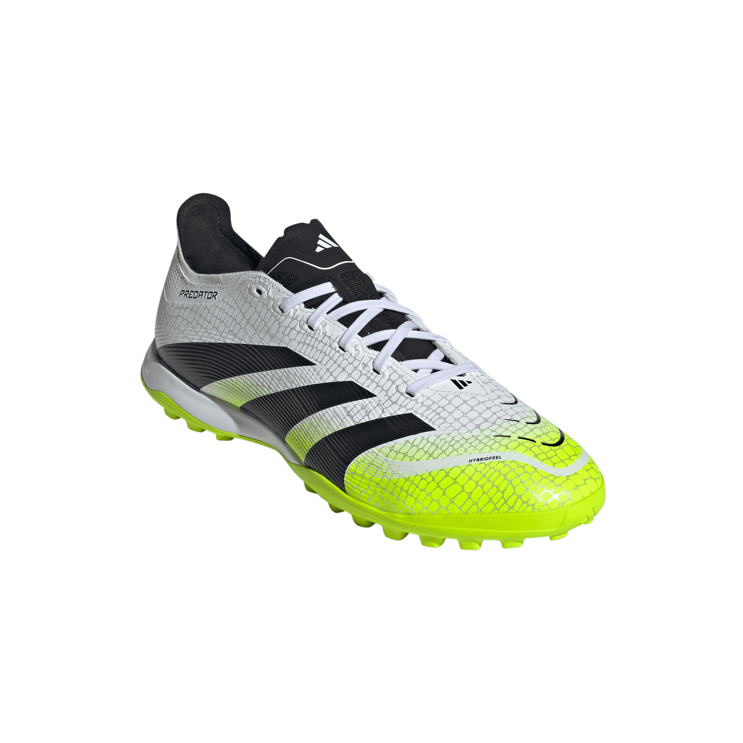 adidas Predator League Low TF Turf Soccer Cleat -  Cloud White / Core Black / Lucid Lemon