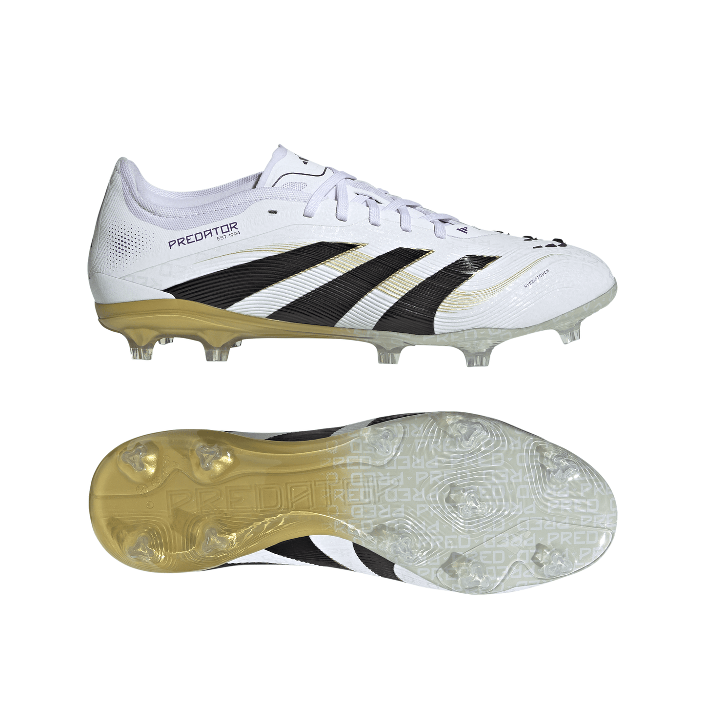 adidas Predator Pro FT FG Firm Ground Soccer Cleat - Cloud White / Core Black / Gold Metallic
