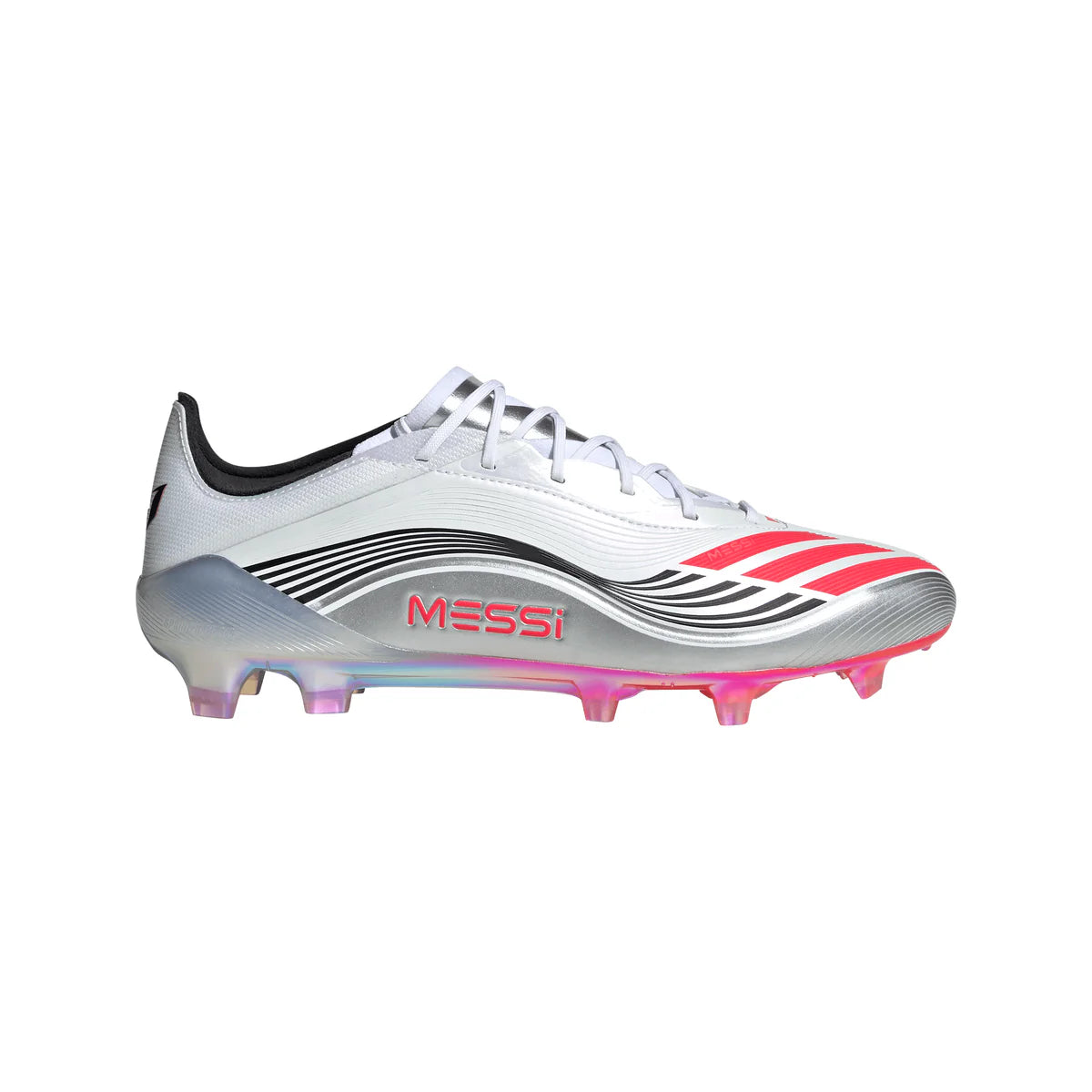 adidas F50 Elite Messi FG Firm Ground Soccer Cleats- Ftwwht/Lucred/Silvmt