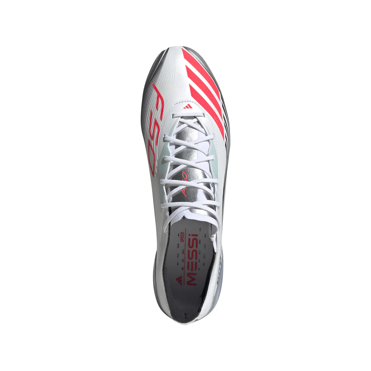 adidas F50 Elite Messi FG Firm Ground Soccer Cleats- Ftwwht/Lucred/Silvmt