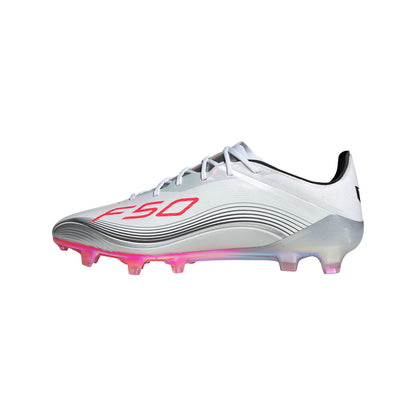 adidas F50 Elite Messi FG Firm Ground Soccer Cleats- Ftwwht/Lucred/Silvmt