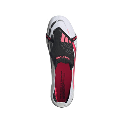 adidas Predator Elite FoldTongue FT FG Firm Ground Soccer Cleats- Cloud White / Solar Turbo / Core Black
