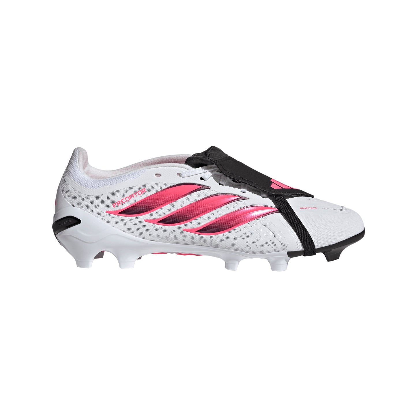 adidas Predator League FoldTongue FG Firm Ground Soccer Cleat -Cloud White / Solar Turbo / Core Black