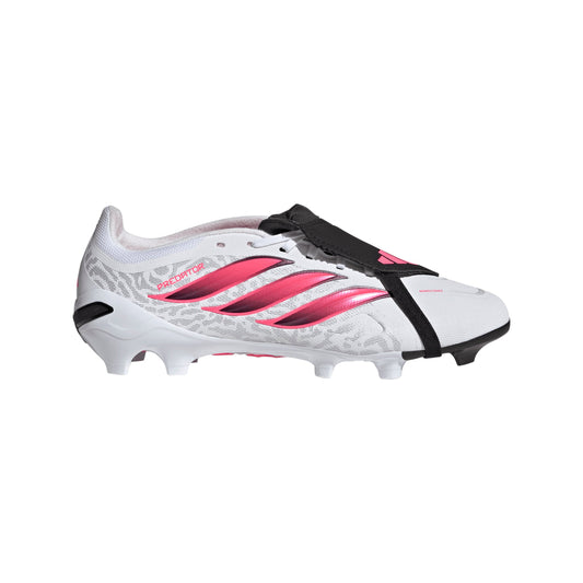 adidas Predator League FoldTongue FG Firm Ground Soccer Cleat -Cloud White / Solar Turbo / Core Black