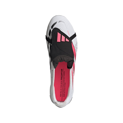 adidas Predator League FoldTongue FG Firm Ground Soccer Cleat -Cloud White / Solar Turbo / Core Black