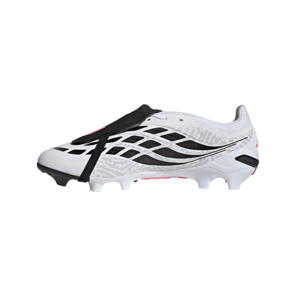 adidas Predator League FoldTongue FG Firm Ground Soccer Cleat -Cloud White / Solar Turbo / Core Black