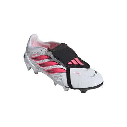 adidas Predator League FoldTongue FG Firm Ground Soccer Cleat -Cloud White / Solar Turbo / Core Black