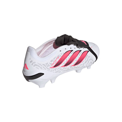 adidas Predator League FoldTongue FG Firm Ground Soccer Cleat -Cloud White / Solar Turbo / Core Black