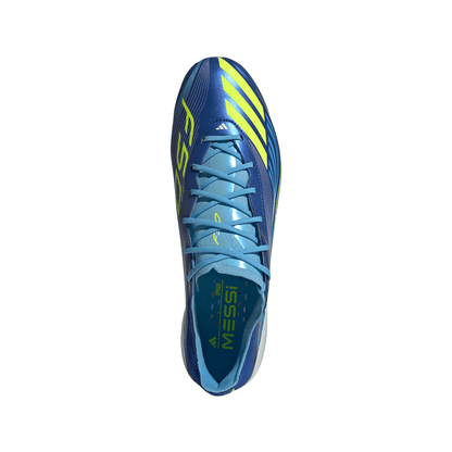 adidas F50 Elite Messi FG Firm Ground Soccer Cleats- Team Royal Blue/Solar Yellow/Semi Blue Burst