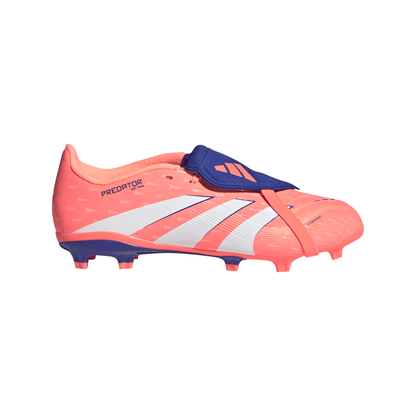 adidas Predator League FoldTongue FG Junior Firm Ground Soccer Cleat - Signal Coral / Cloud White / Beam Orange