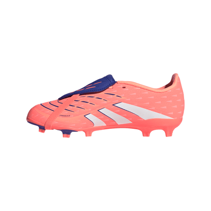 adidas Predator League FoldTongue FG Junior Firm Ground Soccer Cleat - Signal Coral / Cloud White / Beam Orange