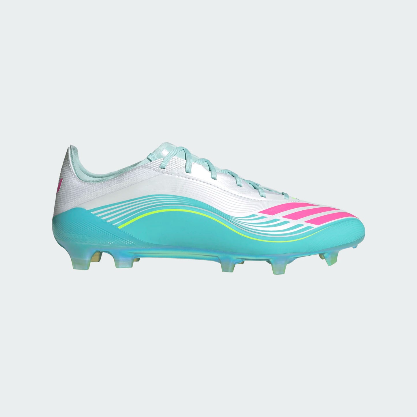 adidas F50 Elite Messi FG Firm Ground Soccer Cleats - White/ FTWhite/ Lucid Pink/ Flash Aqua