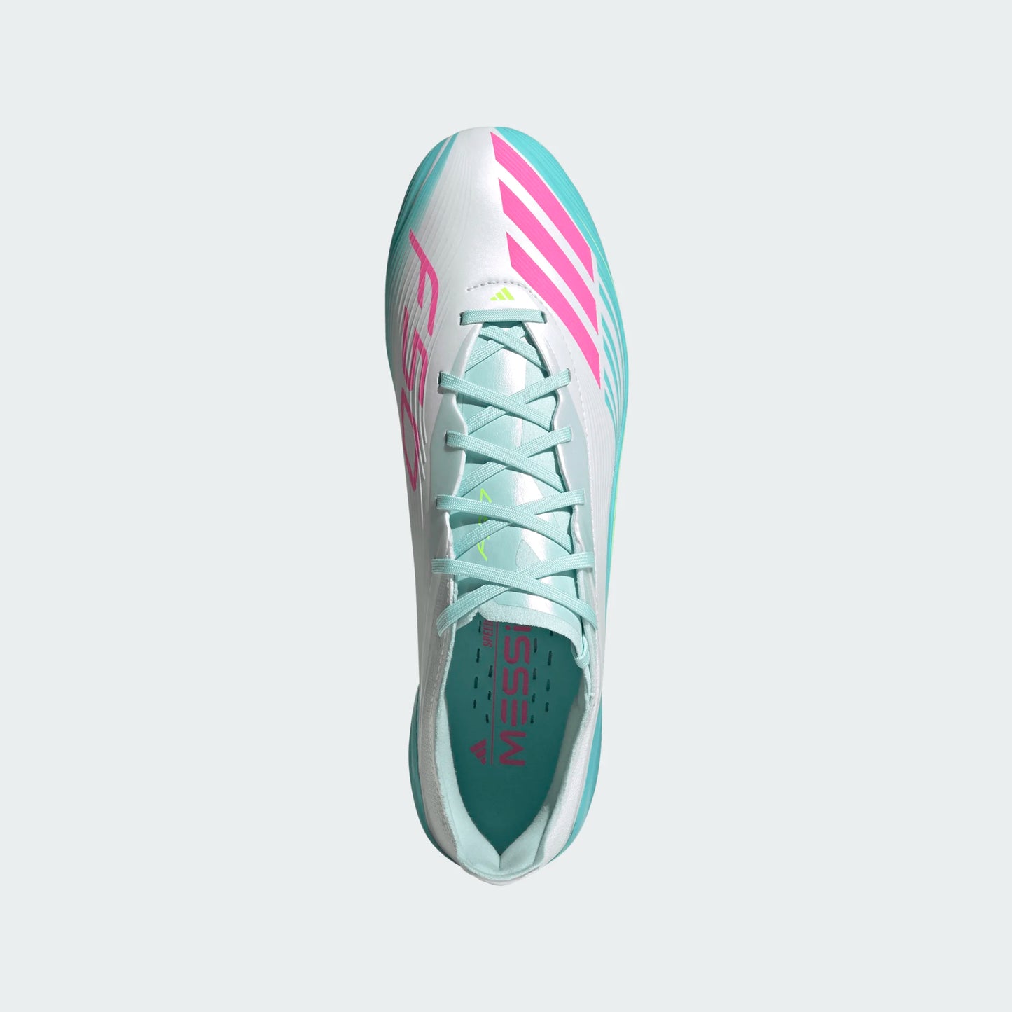 adidas F50 Elite Messi FG Firm Ground Soccer Cleats - White/ FTWhite/ Lucid Pink/ Flash Aqua