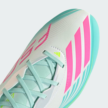 adidas F50 Elite Messi FG Firm Ground Soccer Cleats - White/ FTWhite/ Lucid Pink/ Flash Aqua