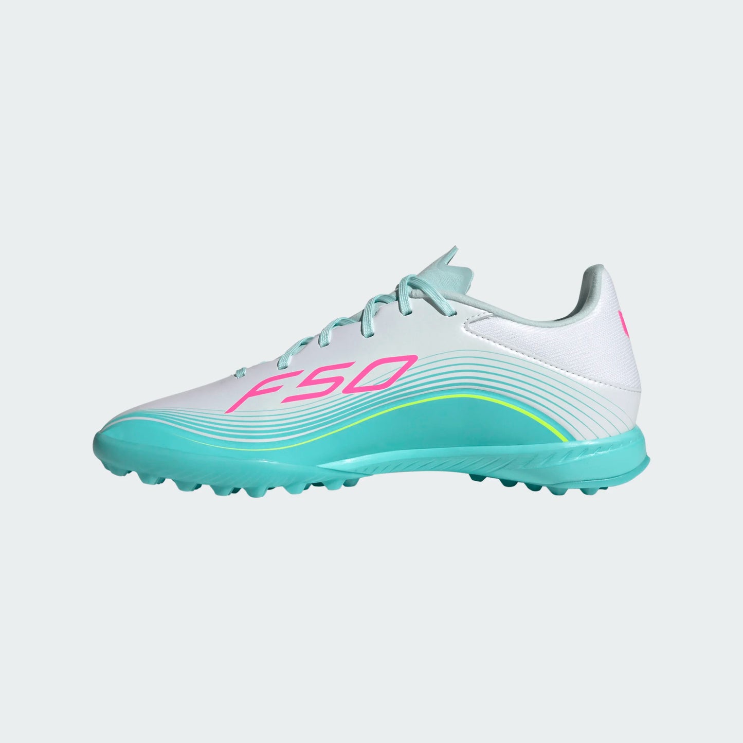 adidas F50 League TF Turf Shoes MESSI - FTWhite/ Lucid Pink/ Flash Aqua