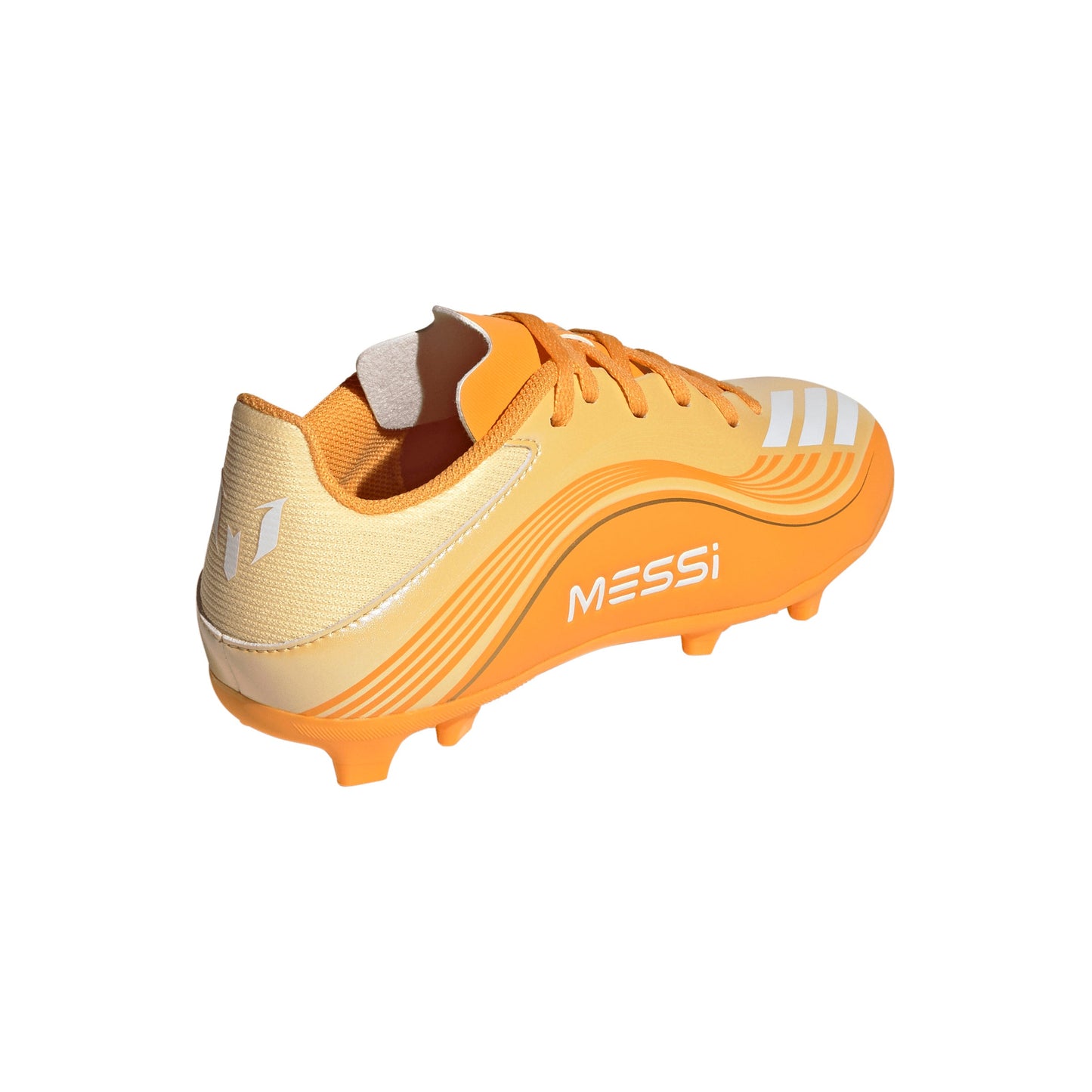 adidas Messi F50 League Junior FG Firm Ground Soccer Cleats -Ice Tangerine / Gold Metallic / Pure Tangerine