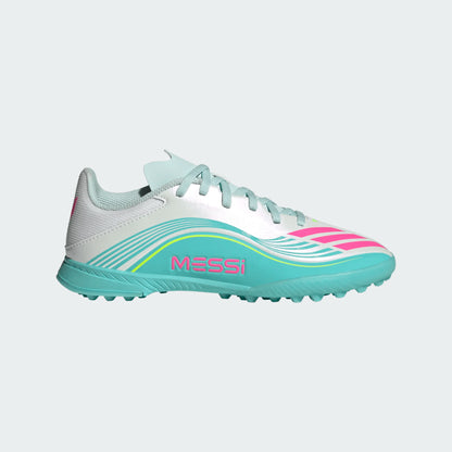 adidas F50 League MESSI TF Turf Junior - FTWhite/ Lucid Pink/ Flash Aqua
