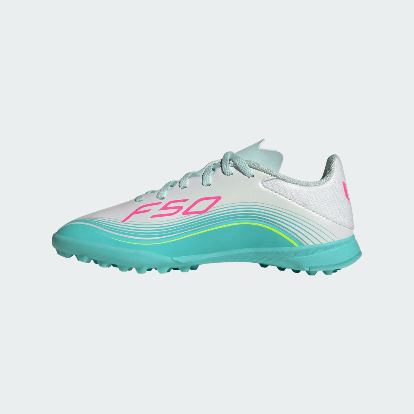 adidas F50 League MESSI TF Turf Junior - FTWhite/ Lucid Pink/ Flash Aqua
