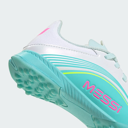 adidas F50 League MESSI TF Turf Junior - FTWhite/ Lucid Pink/ Flash Aqua