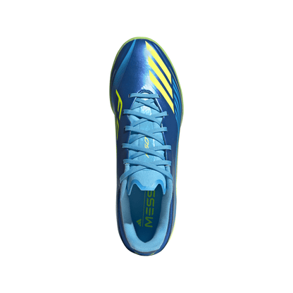adidas F50 League Messi TF Turf Soccer Cleats- Team Royal Blue/Solar Yellow/Semi Blue Burst