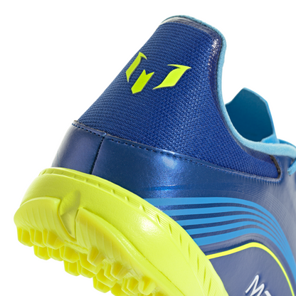 adidas F50 League Messi TF Turf Soccer Cleats- Team Royal Blue/Solar Yellow/Semi Blue Burst