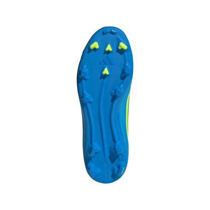 adidas F50 League Junior FG Firm Ground Soccer Cleats- Lucid Ray Blue / Team Solar Yellow 2 / Lucid Aquamarine
