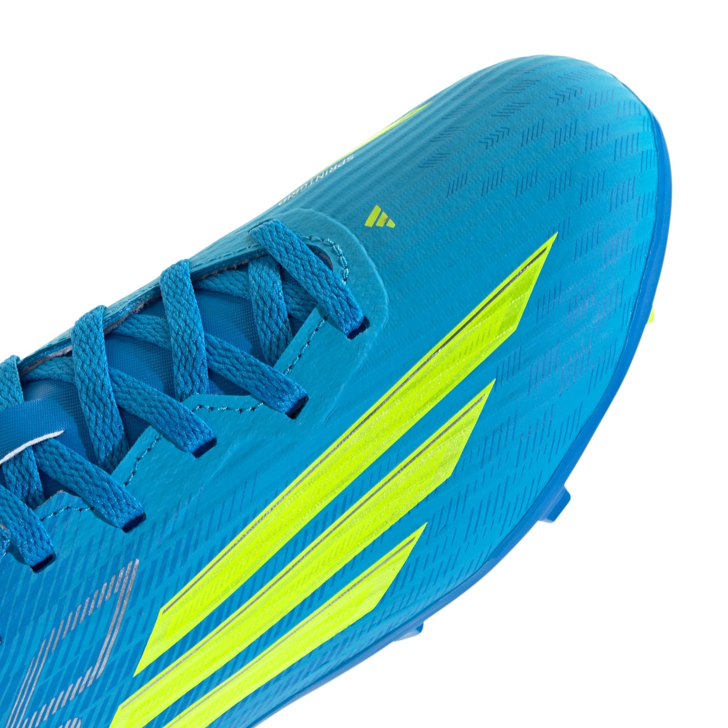 adidas F50 League Junior FG Firm Ground Soccer Cleats- Lucid Ray Blue / Team Solar Yellow 2 / Lucid Aquamarine