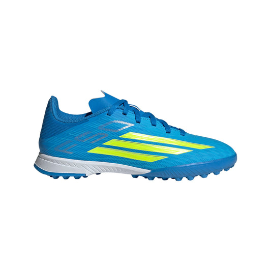 adidas F50 League Junior TF Turf Soccer Cleats- Lucid Ray Blue / Team Solar Yellow 2 / Lucid Aquamarine