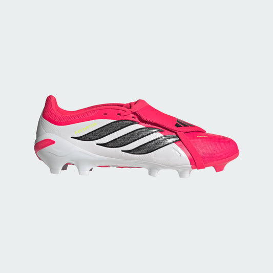 adidas Predator League FoldTongue FT FG Firm Ground Soccer Cleats- Lucid Red / Core Black / Cloud White