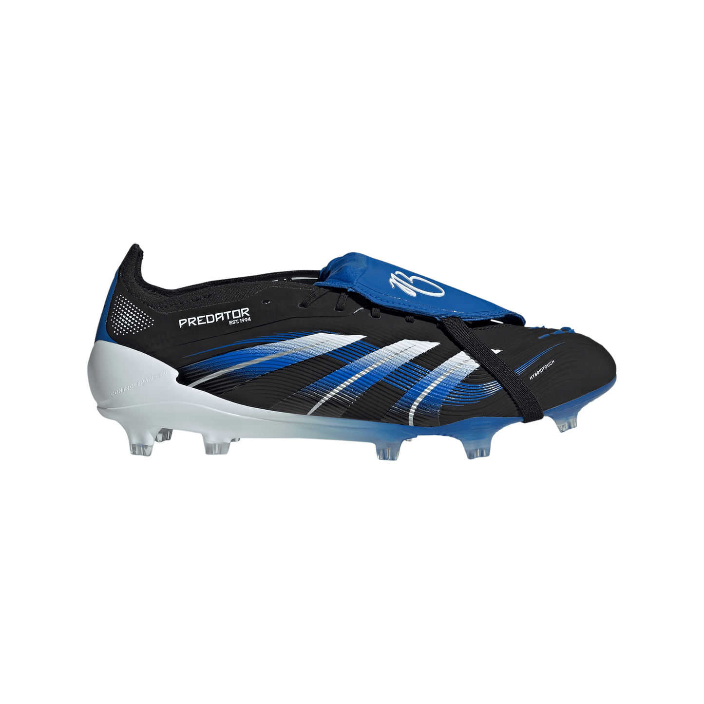 adidas Predator Jude Bellingham Elite FoldTongue FT FG Firm Ground Soccer Cleats- Core Black / Cloud White / Glow Blue