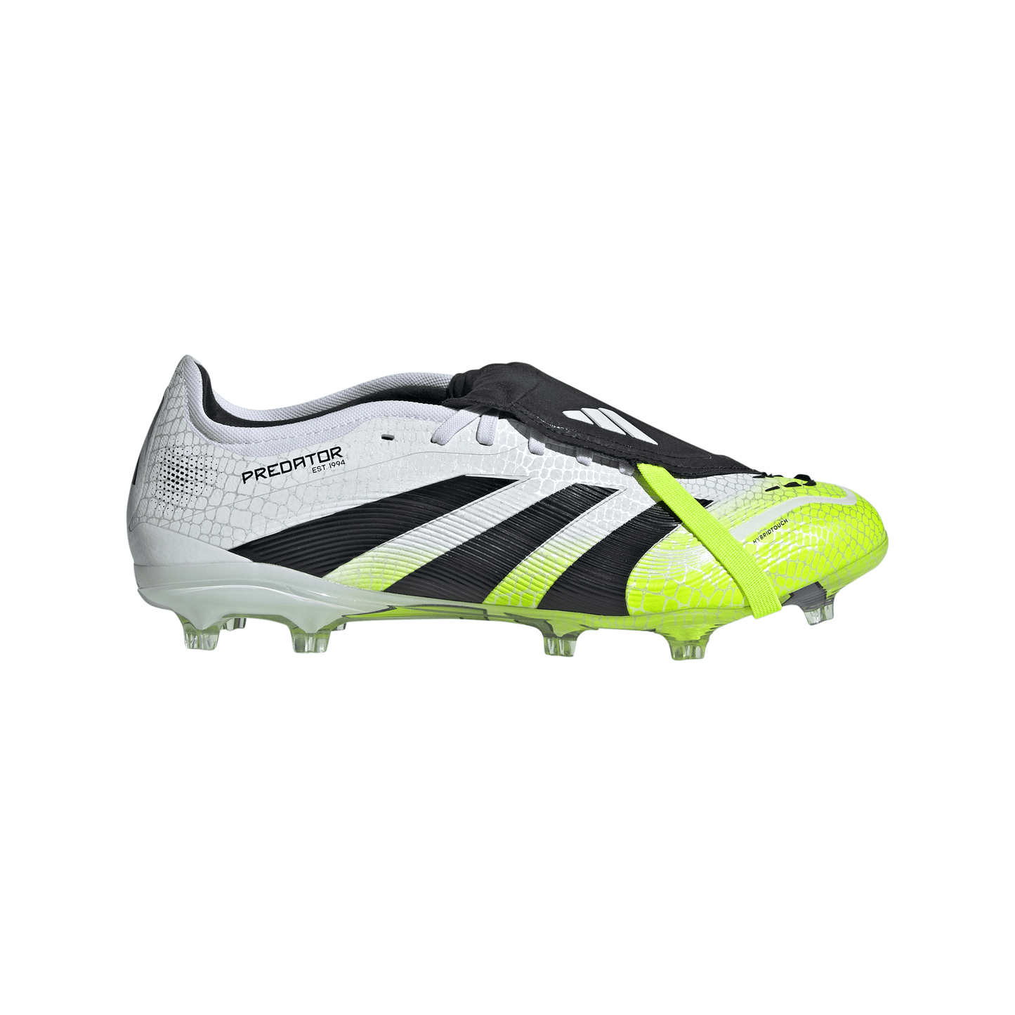 adidas Predator Pro FT FoldTongue FG Firm Ground Soccer Cleat - Cloud White / Core Black / Lucid Lemon