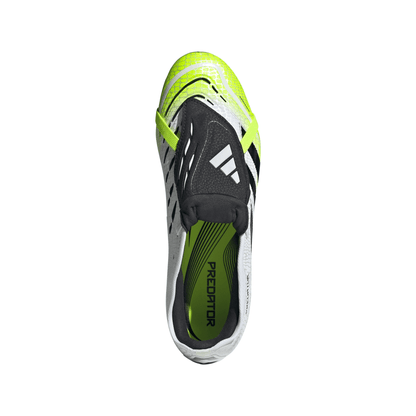 adidas Predator Pro FT FoldTongue FG Firm Ground Soccer Cleat - Cloud White / Core Black / Lucid Lemon