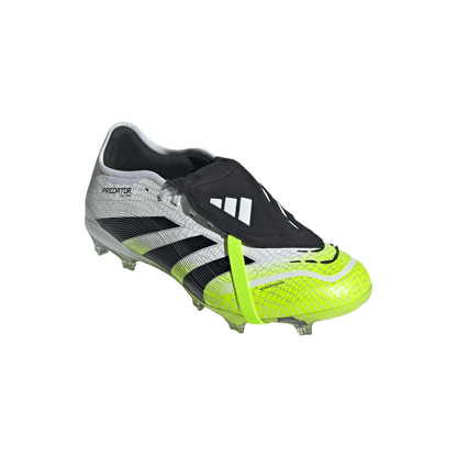 adidas Predator Pro FT FoldTongue FG Firm Ground Soccer Cleat - Cloud White / Core Black / Lucid Lemon