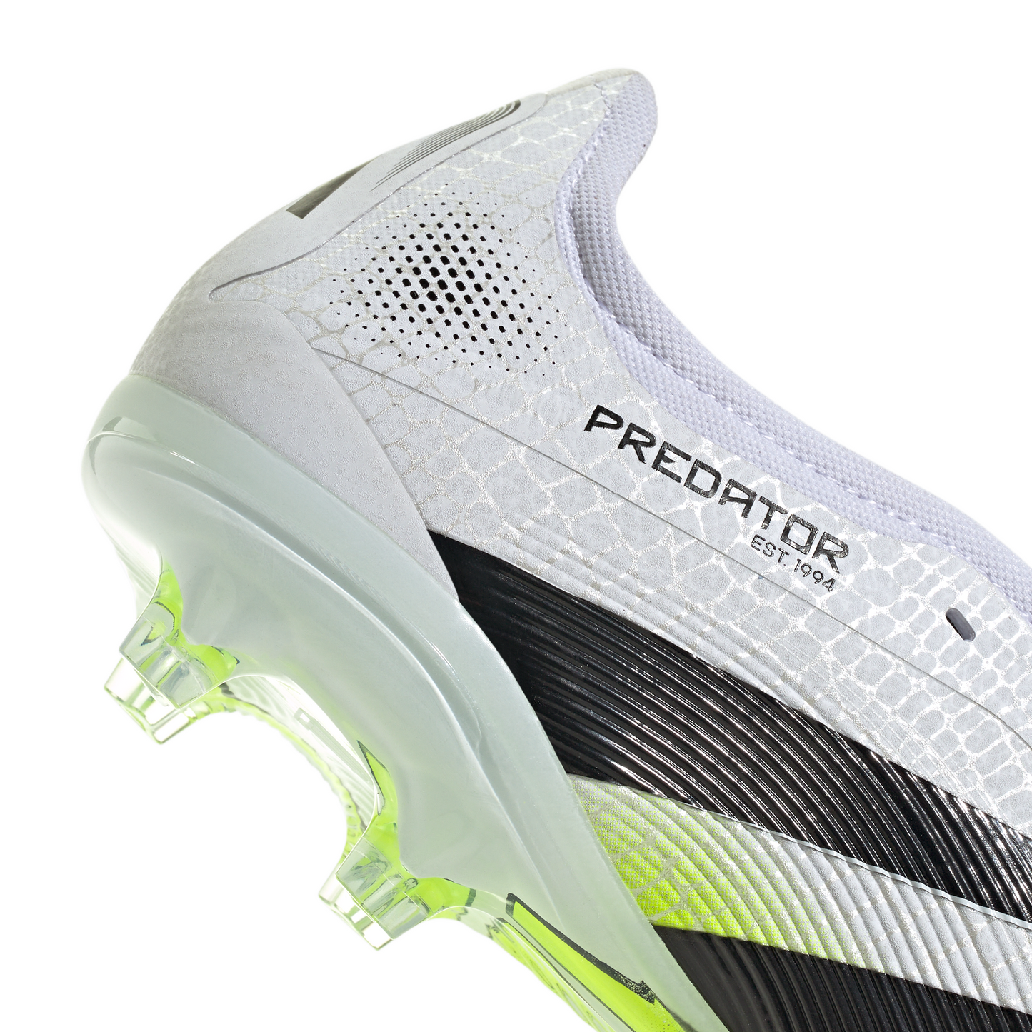 adidas Predator Pro FT FoldTongue FG Firm Ground Soccer Cleat - Cloud White / Core Black / Lucid Lemon
