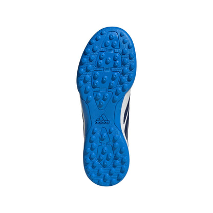 adidas Copa Pure IV League Junior TF Turf Soccer Cleats- Zero Metalic / Dark Blue / Lucid Ray Blue