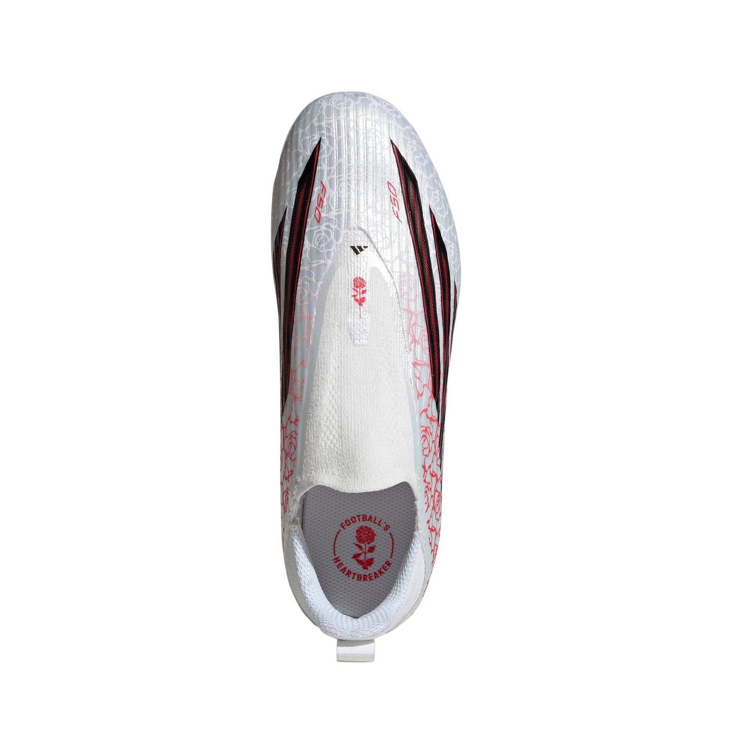 adidas F50 League Laceless Lamine Yamal Kids FG Firm Ground Soccer Cleats- Cloud White / Core Black / Lucid Red