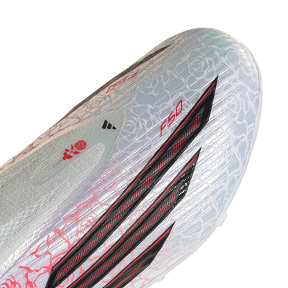 adidas F50 League Laceless Lamine Yamal Kids FG Firm Ground Soccer Cleats- Cloud White / Core Black / Lucid Red