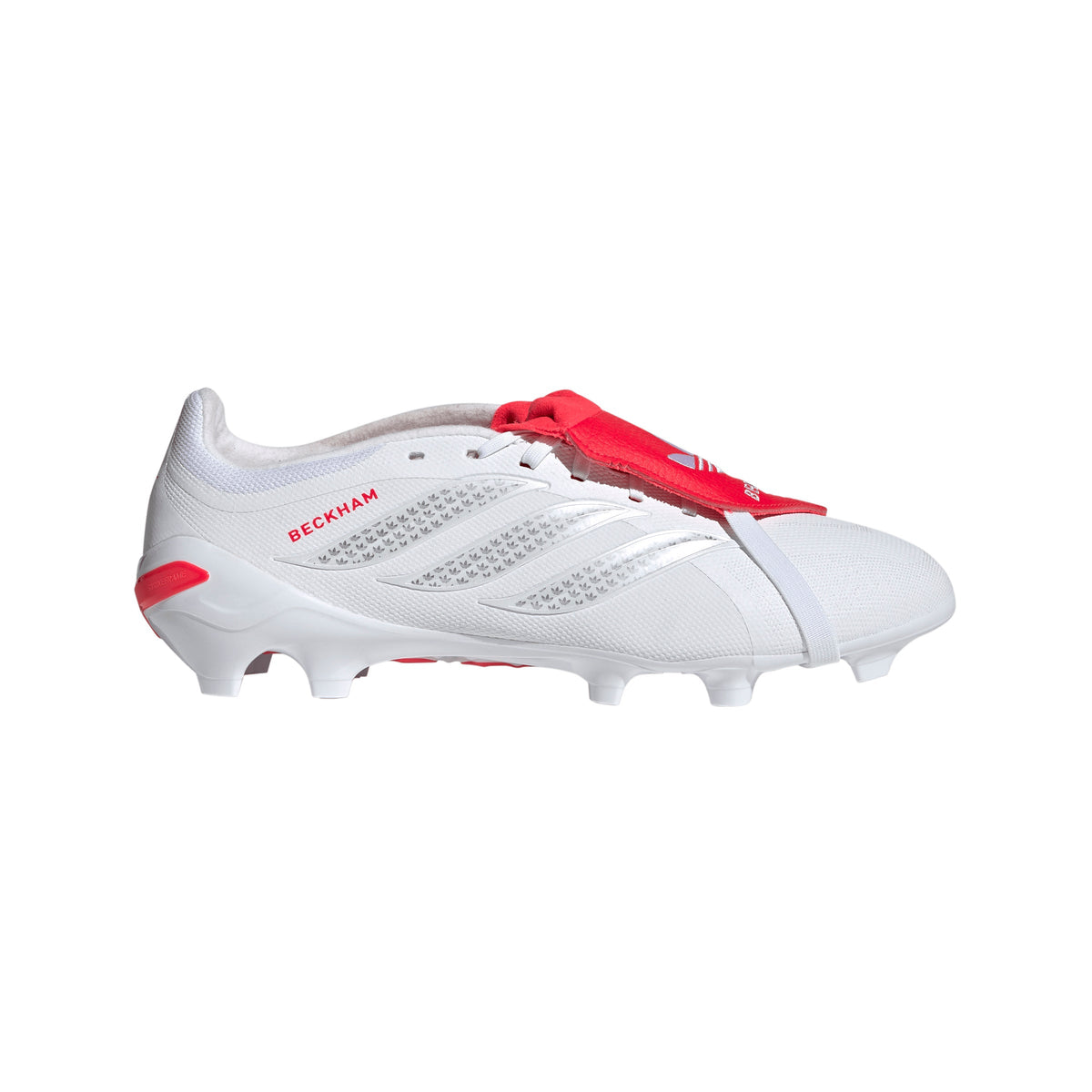 adidas David Beckham Predator League FoldTongue FG Firm Ground Soccer Cleats - White/Red