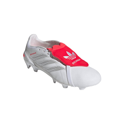 adidas David Beckham Predator League FoldTongue FG Firm Ground Soccer Cleats - White/Red