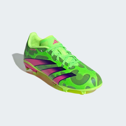 adidas Predator League Low FG Junior Firm Ground Soccer Cleat - Solar Green/Shock Pink/Lucid Lemon