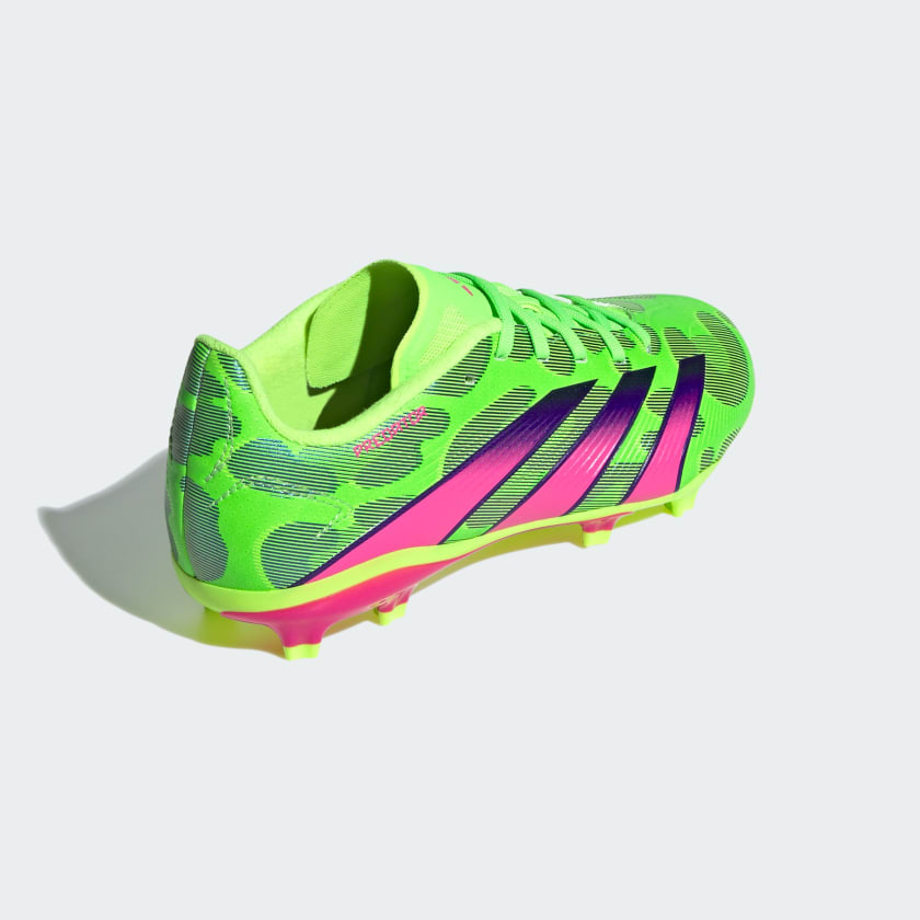 adidas Predator League Low FG Junior Firm Ground Soccer Cleat - Solar Green/Shock Pink/Lucid Lemon