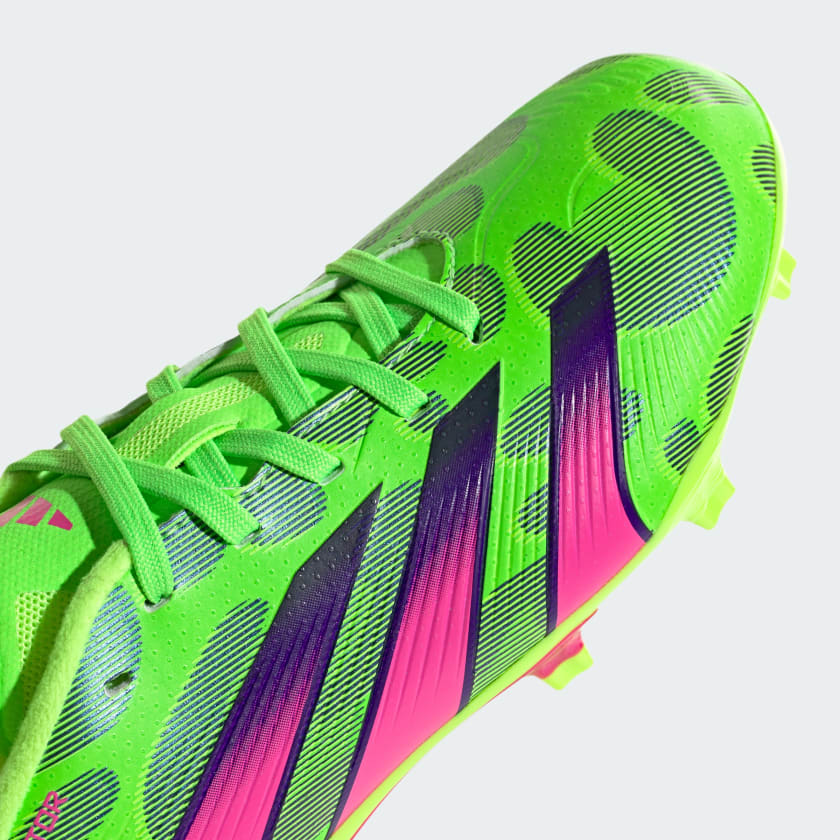 adidas Predator League Low FG Junior Firm Ground Soccer Cleat - Solar Green/Shock Pink/Lucid Lemon