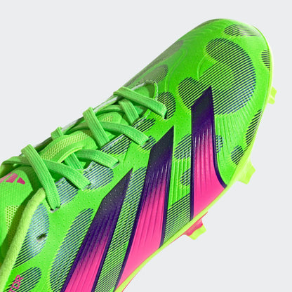adidas Predator League Low FG Junior Firm Ground Soccer Cleat - Solar Green/Shock Pink/Lucid Lemon
